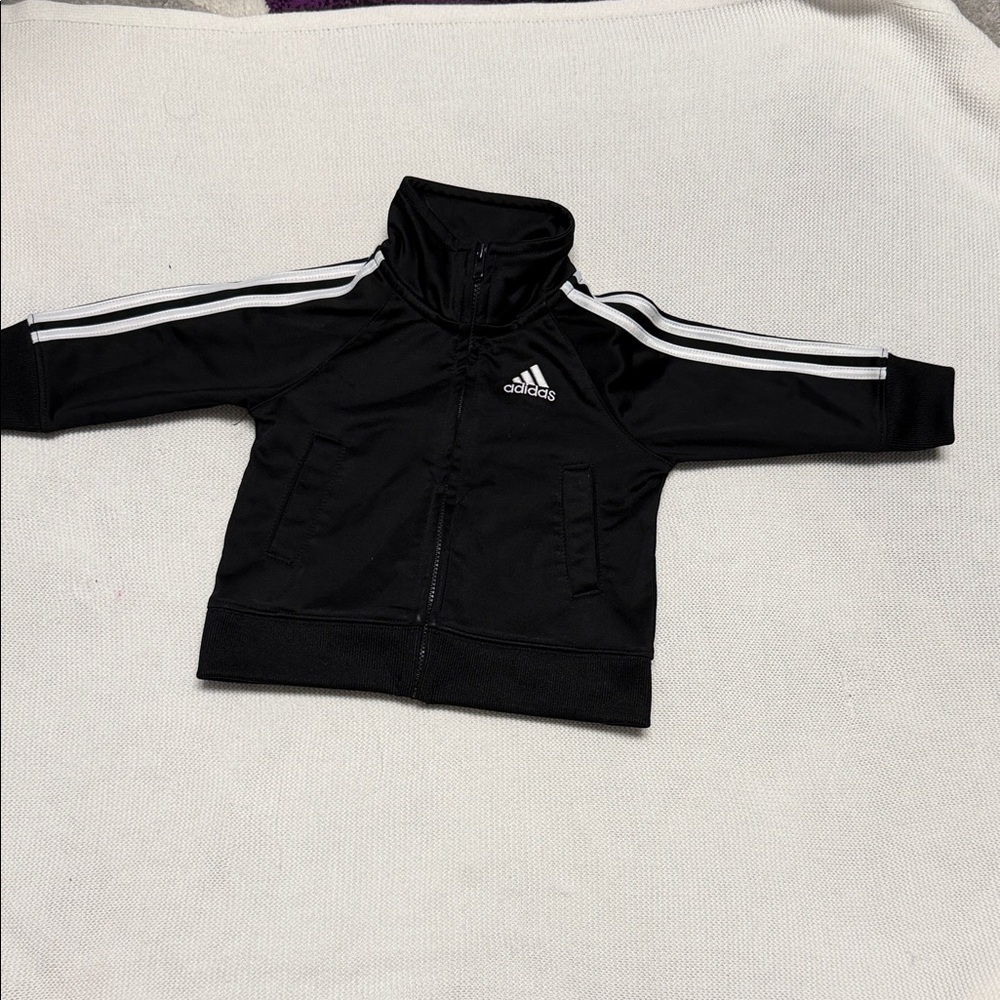 Adidas Black Tracksuit with White Stripes - Picture 2 of 9